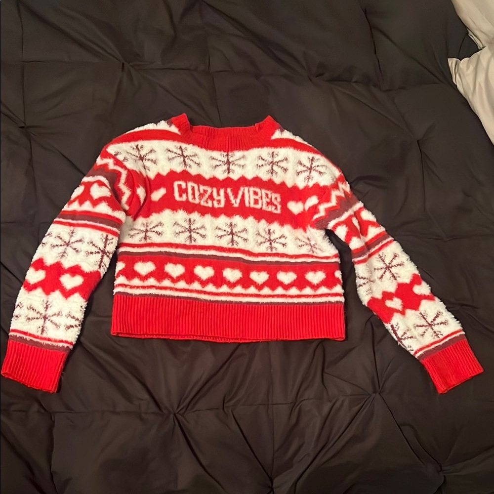 Art Class Red and White Nordic Sweater